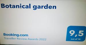 Certifikát, ocenenie alebo iný dokument vystavený v ubytovaní Botanical garden