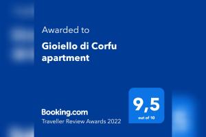Gioiello di Corfu apartment tanúsítványa, márkajelzése vagy díja