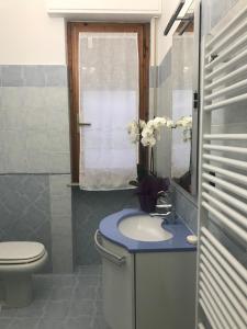 La salle de bains est pourvue d'un lavabo et de toilettes. dans l'établissement MGM HOME AREZZO, à Arezzo