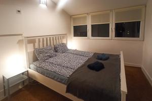 Ένα ή περισσότερα κρεβάτια σε δωμάτιο στο Apartament Magia Dusznik