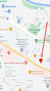 a map of the new klein jerusalem center ms at APARTMAN ANA in Niš