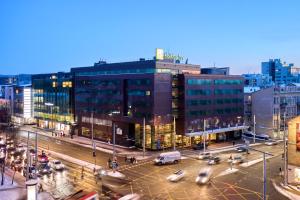 Uma visão geral de Vilnius ou uma vista da cidade tirada do hotel