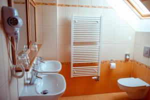 ein Bad mit einem Waschbecken und einem WC in der Unterkunft Dvůr Pohody in Varnsdorf