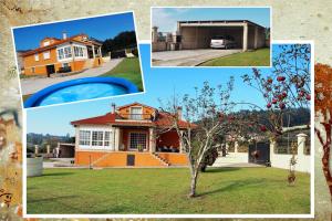 een collage van foto's van een huis bij O FOGAR DE LENI in Pontevedra