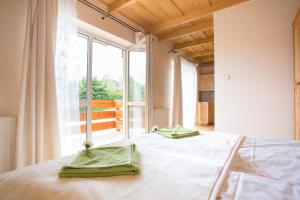 Łóżko lub łóżka w pokoju w obiekcie Willa u Bohuna Jacuzzi & Sauna