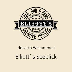 eine schwarze und weiße Marke mit dem Wort Ellipse authentische Apotheke in der Unterkunft Elliotts Bed & Bar in Lungern