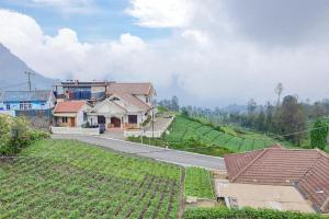 a house on a hill next to a road at Tengger Indah Bromo Homestay at Desa Wisata Bromo Mitra RedDoorz in Probolinggo +21 photos