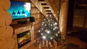 TV a/nebo společenská místnost v ubytování Alpenchalet St.Ulrich