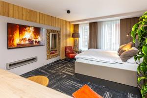 Voodi või voodid majutusasutuse Apartmány U Vinice toas