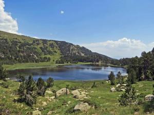 un gran lago en medio de un campo de hierba en Panoramic Les Angles, en Les Angles