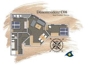 Půdorys ubytování Dünen-Residenz C 08