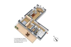 ein Grundriss eines Hauses in der Unterkunft Villa Malve Wohnung 05 in Bansin + 11 Fotos