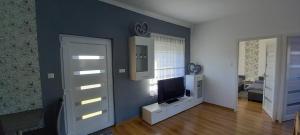 Televízia a/alebo spoločenská miestnosť v ubytovaní BE-LE-VALÓ APARTMAN