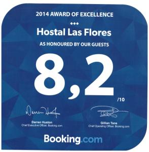 Certifikát, hodnocení, plakát nebo jiný dokument vystavený v ubytování Hostal Las Flores Ramblas