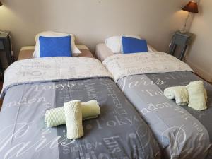 Cama o camas de una habitación en La Ferme Fortin