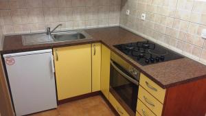 a small kitchen with a sink and a stove at Apartment Dante in Tisno