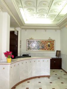 Duży pokój z sufitem z obrazem w obiekcie Hotel Don Miguel Plaza w mieście Berja