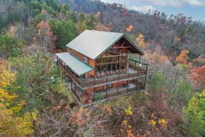 an overhead view of a house in the woods at Million Dollar View - Hot Tub, and Sauna! in Sevierville