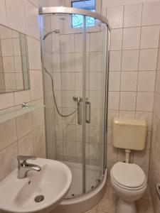 Kúpeľňa v ubytovaní Fertődi Kúria Vendégház