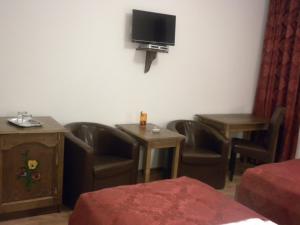 TV a/nebo společenská místnost v ubytování Pensiunea Cetatea Craiului