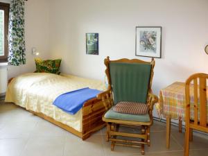 ゼーボーデンにあるHoliday Home Reier - BOD130 by Interhomeのベッドルーム1室(ベッド1台、椅子付)
