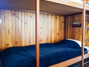 a bedroom with a bunk bed with wooden walls at Studio Le 2100 A et B - Lavachet-8 by Interhome in Tignes