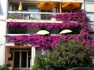 a building with purple flowers on the side of it at Apartment Plein Soleil by Interhome in Nice