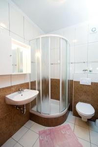 a bathroom with a shower and a sink and a toilet at Apartment Nikol - CKV123 by Interhome in Crikvenica