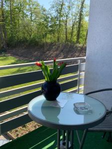 Rõdu või terrass majutusasutuses Hotel Markgraf