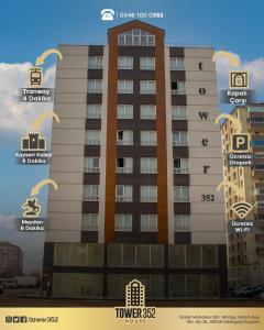 a rendering of the front of a hotel at Tower352 in Melikgazi