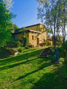 une maison dans une cour avec une pelouse dans l'établissement Casale Druida, à Poggio Mirteto