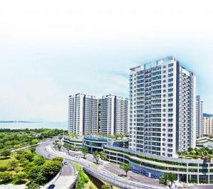 a large city with tall buildings and a highway at ●T11●2Pax●Studio●5min●Queensbay●Pg Bridge View● in Bayan Lepas