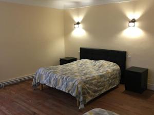 Velle-sur-MoselleにあるCharmant Gîte au Cœur de Velle-sur-Moselle, Proche Nancy et Lunéville, Terrasse Privative - FR-1-584-178のベッドルーム1室(ベッド1台、ナイトスタンド2台付)