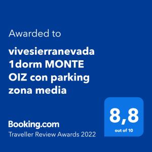 ViveSierraNevada 1dorm MONTE OIZ con parking Zona Media cerca ski telesilla Paradorの見取り図または間取り図