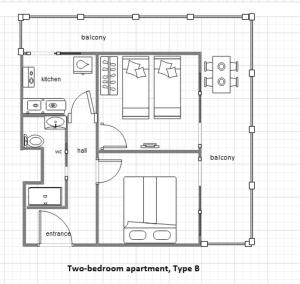 The floor plan of Zoi Apartments