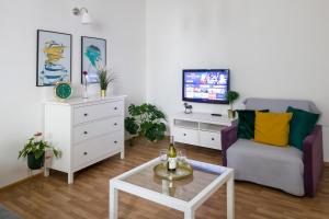 Telewizja i/lub zestaw kina domowego w obiekcie Discover Krakow Apartments - 3 Rakowicka St - Classic Apartments near Main Station - Netflix