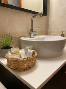 A bathroom at AGM Suite Rome Airport FCO - Attico Parco Leonardo