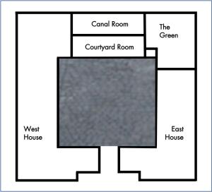 un diagrama blanco y negro de una casa en Coach House Ratho Park Steading, en Ratho