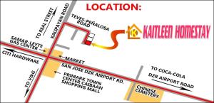 a map showing the location of the kirill hospital at Kaitleen Home Stay Door 2 in Tacloban