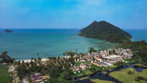 an aerial view of a resort next to the ocean at Siam Royal View Pool Villa in Ko Chang