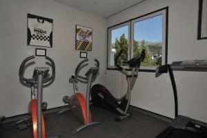 Fitness centrum a/nebo fitness zařízení v ubytování Logis Hôtel Le Miramont