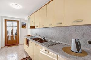 eine Küche mit Spüle und Arbeitsplatte in der Unterkunft Appartamenti Gg 2 in Livigno