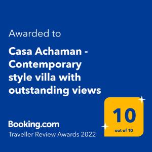 Casa Achaman - Contemporary style villa with outstanding views tanúsítványa, márkajelzése vagy díja