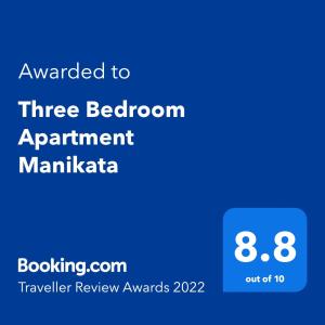 a screenshot of a three bedroom apartment in manila at Sunset Haven Manikata - Walking distance to Golden Bay in Manikata