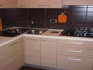 Kuchyň nebo kuchyňský kout v ubytování Andreis Apartments