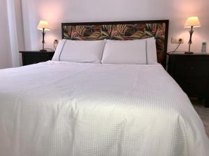 Łóżko lub łóżka w pokoju w obiekcie Residencial las Flores Marbella