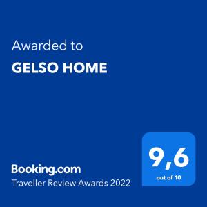 GELSO HOME tanúsítványa, márkajelzése vagy díja