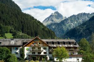 ガシュルンにあるFelbermayer Chaletの山を背景にした山の中のホテル