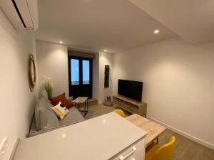 科爾多瓦的住宿－LINEROS SUITE，带沙发和电视的客厅