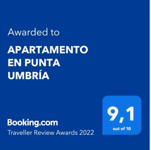 Certyfikat, podpis lub inny dokument wystawiony w obiekcie APARTAMENTO EN PUNTA UMBRÍA